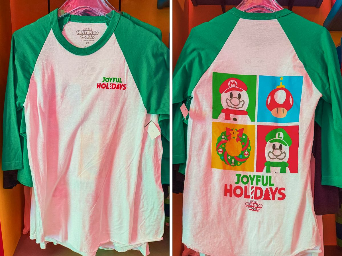 Nintendo Joyful Holidays three-quarter sleeve shirt