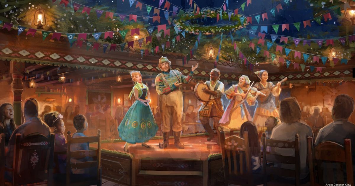 Dining room concept art for Oaken's Table: A Frozen Family Feast on the Disney Believe