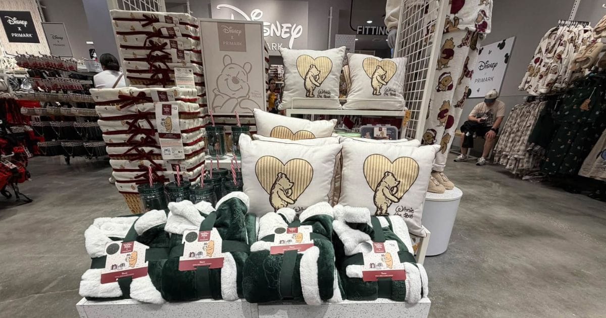 Classic Winnie the Pooh merchandise on display at Primark