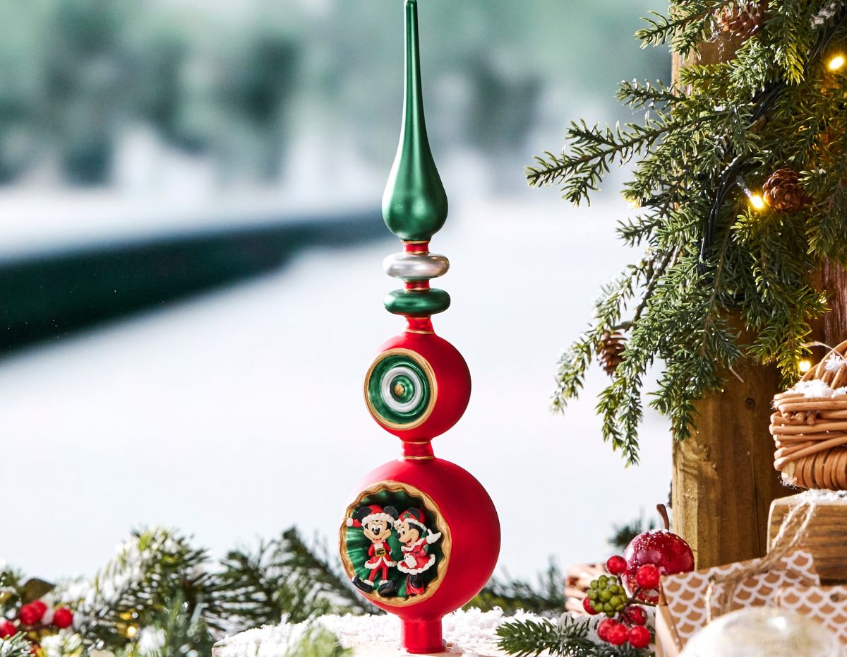 The Santa Mickey and Minnie Mouse Christmas Tree Topper