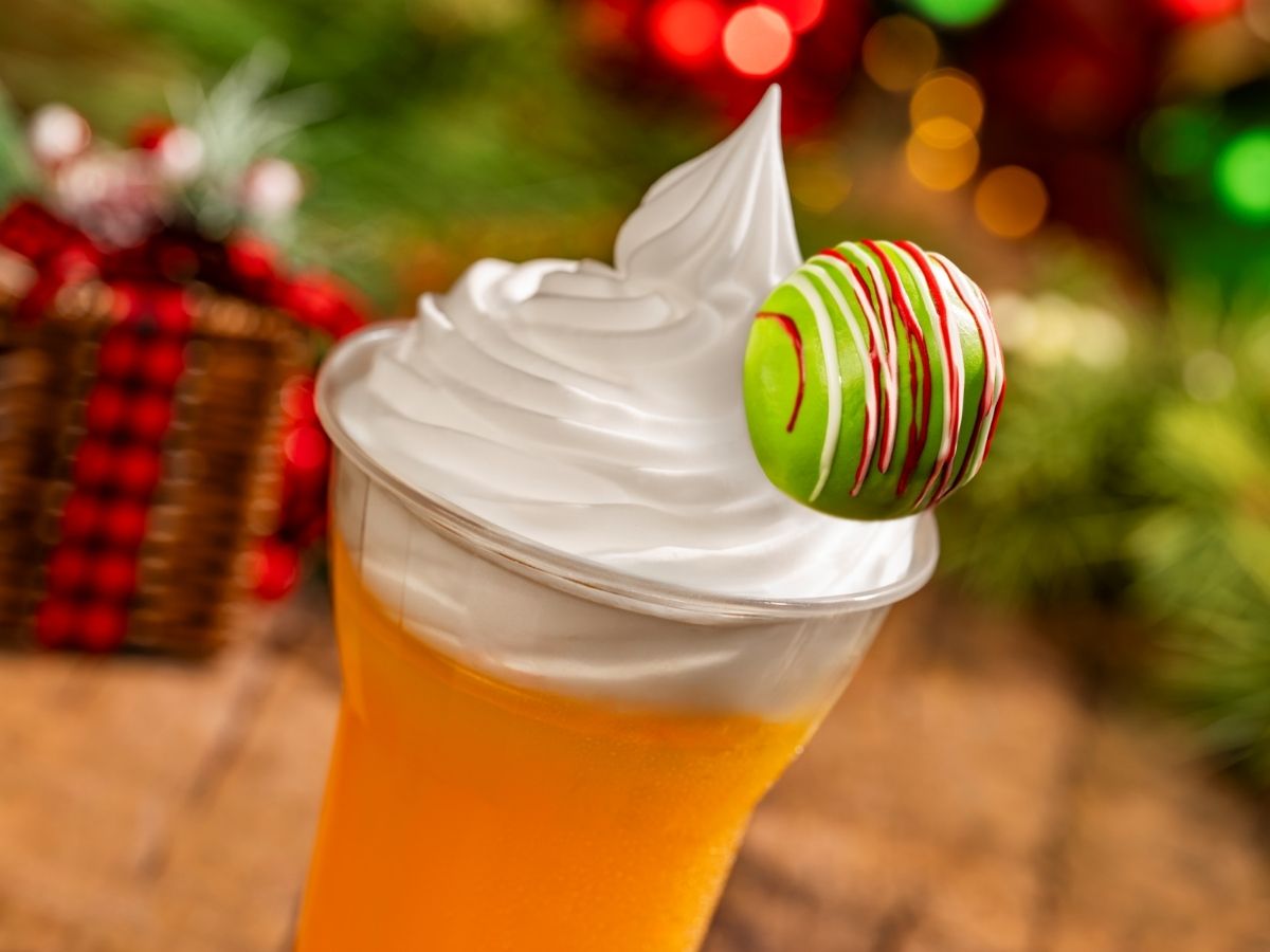 The Santa Surf Shack Float featuring coconut soft-serve and a spiced pineapple pop