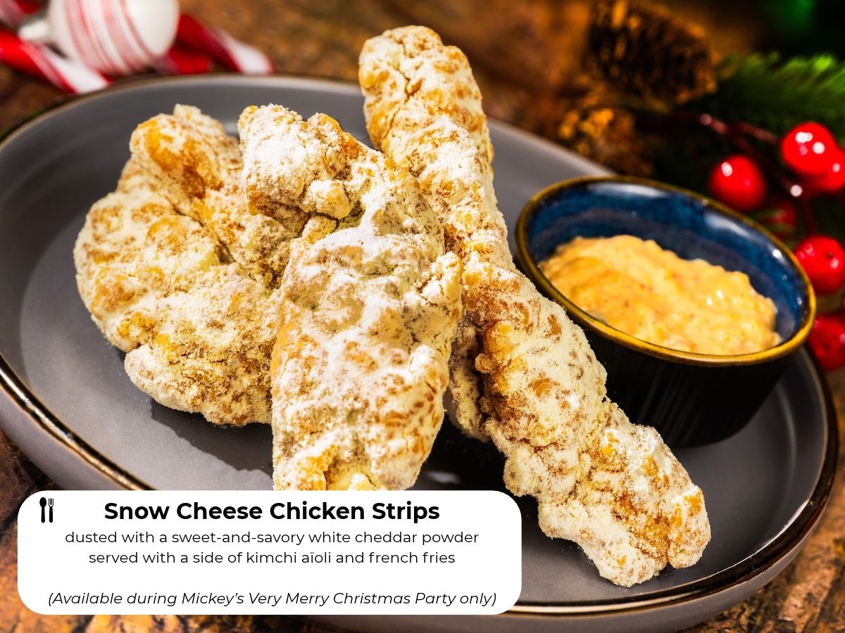 Snow Cheese Chicken Strips dusted with white cheddar powder