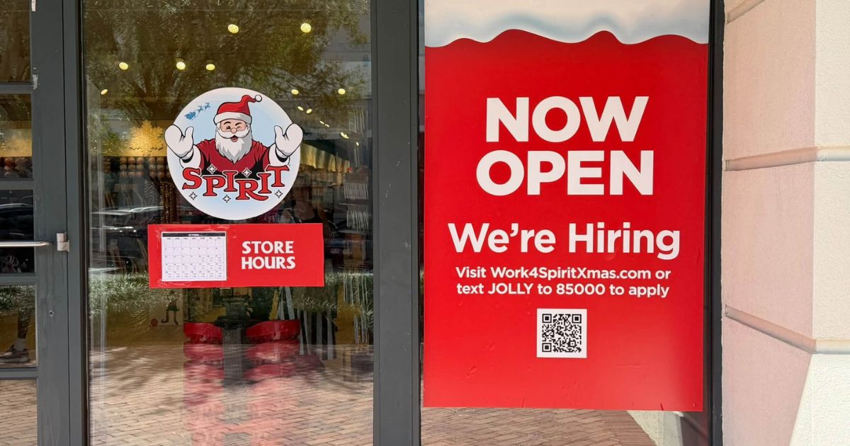 Exterior storefront of Spirit Christmas open in Winter Garden, Florida