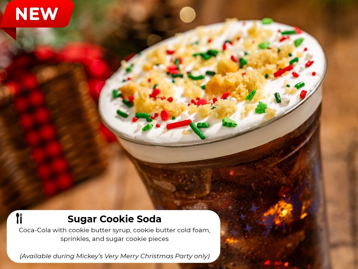 Sugar Cookie Soda mixed with Coca-Cola and cookie butter cold foam