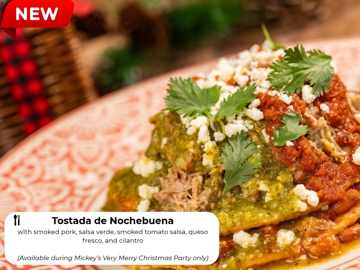 Tostada de Nochebuena with smoked pork and salsa verde