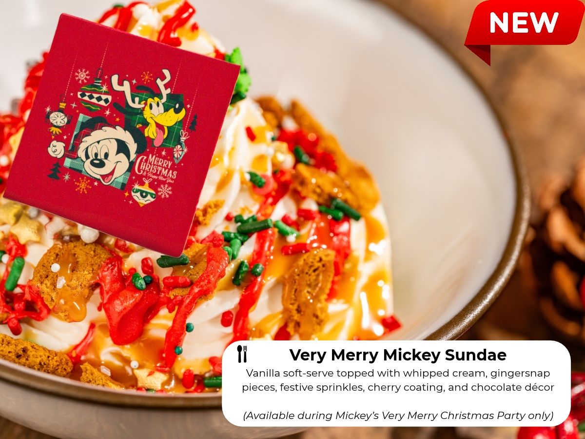 Very Merry Mickey Sundae with cherry coating and gingersnap pieces