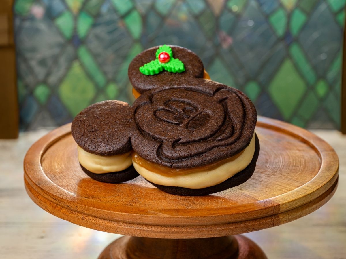 Werther's Original Caramel Mickey Holiday Cookie Sandwich with thick caramel filling
