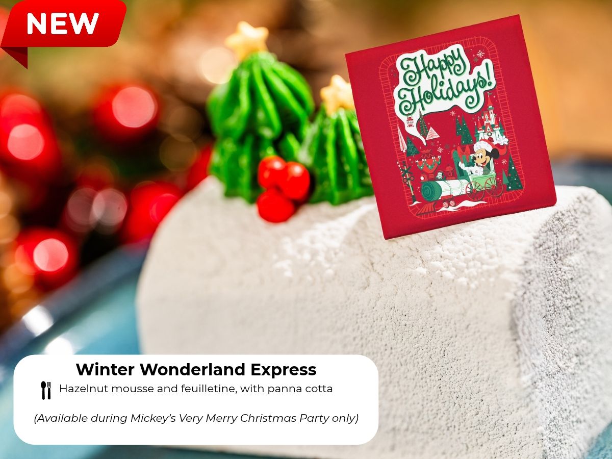 Winter Wonderland Express hazelnut mousse dessert with panna cotta