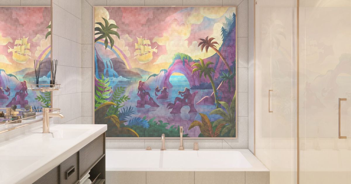 Interior view of a Concierge suite on the Disney Believe