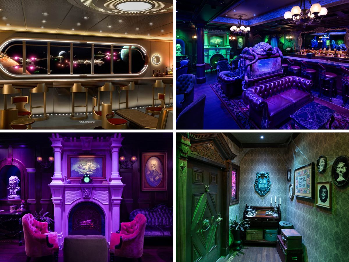 Immersion lounges on Wish class ships including Star Wars and Haunted Mansion