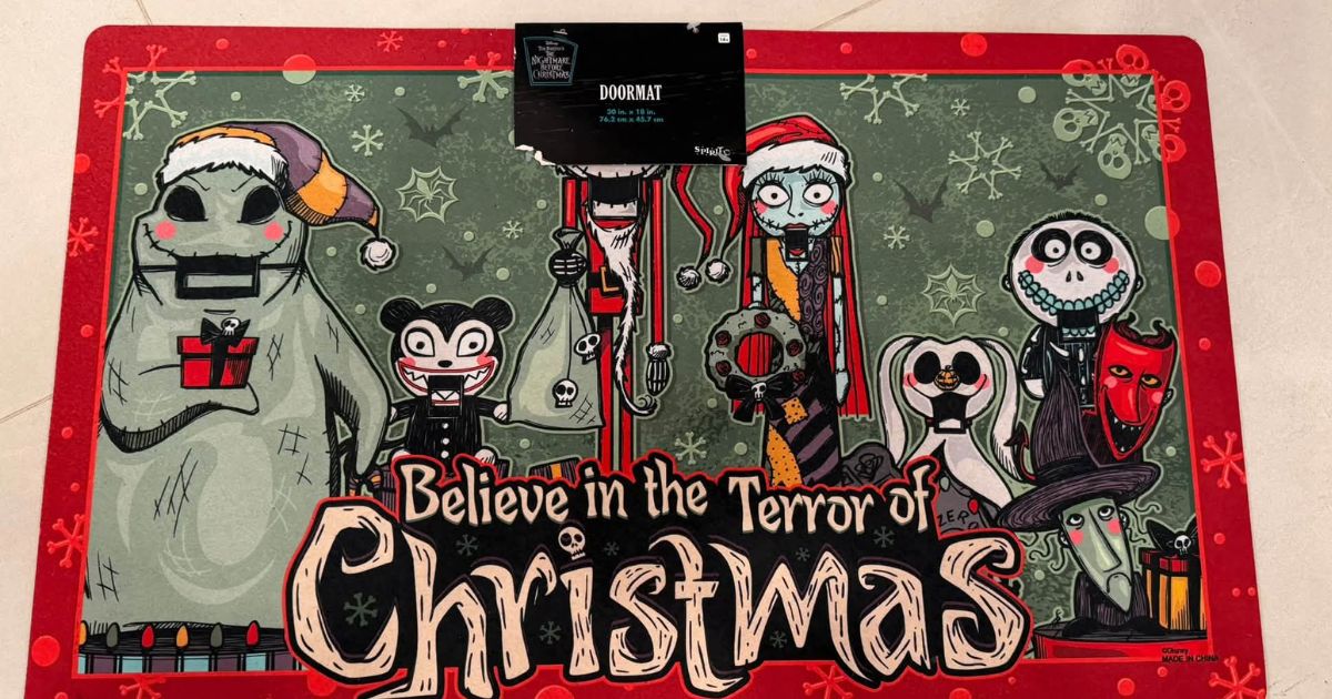 The Nightmare Before Christmas holiday merchandise display at Spirit Christmas